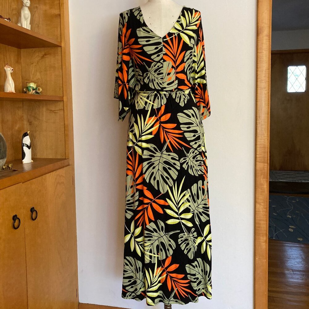 G by Giuliana Palms Lime Black Orange Dress Tropical Resort Summer